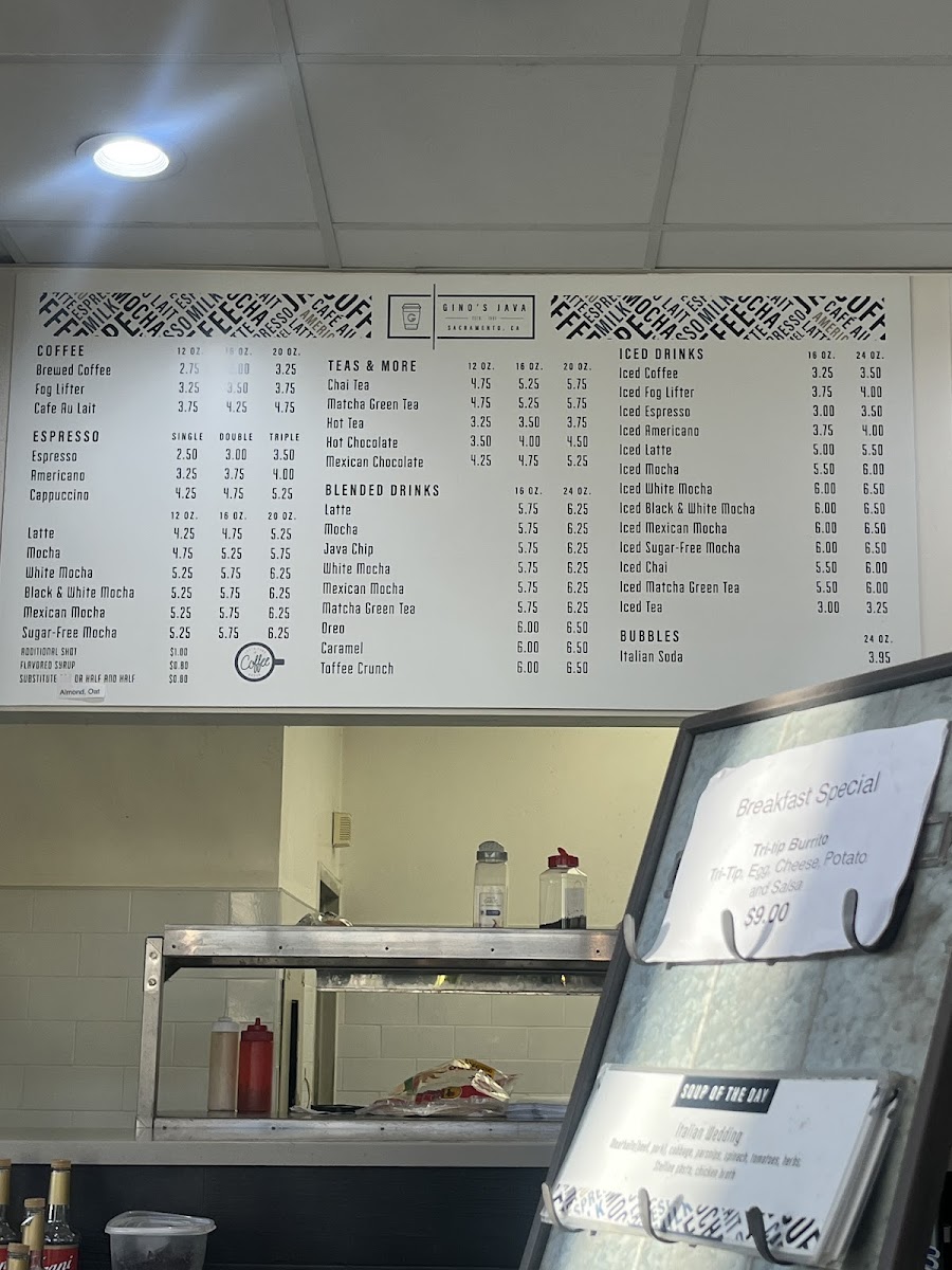 Menu Gino's Java-2