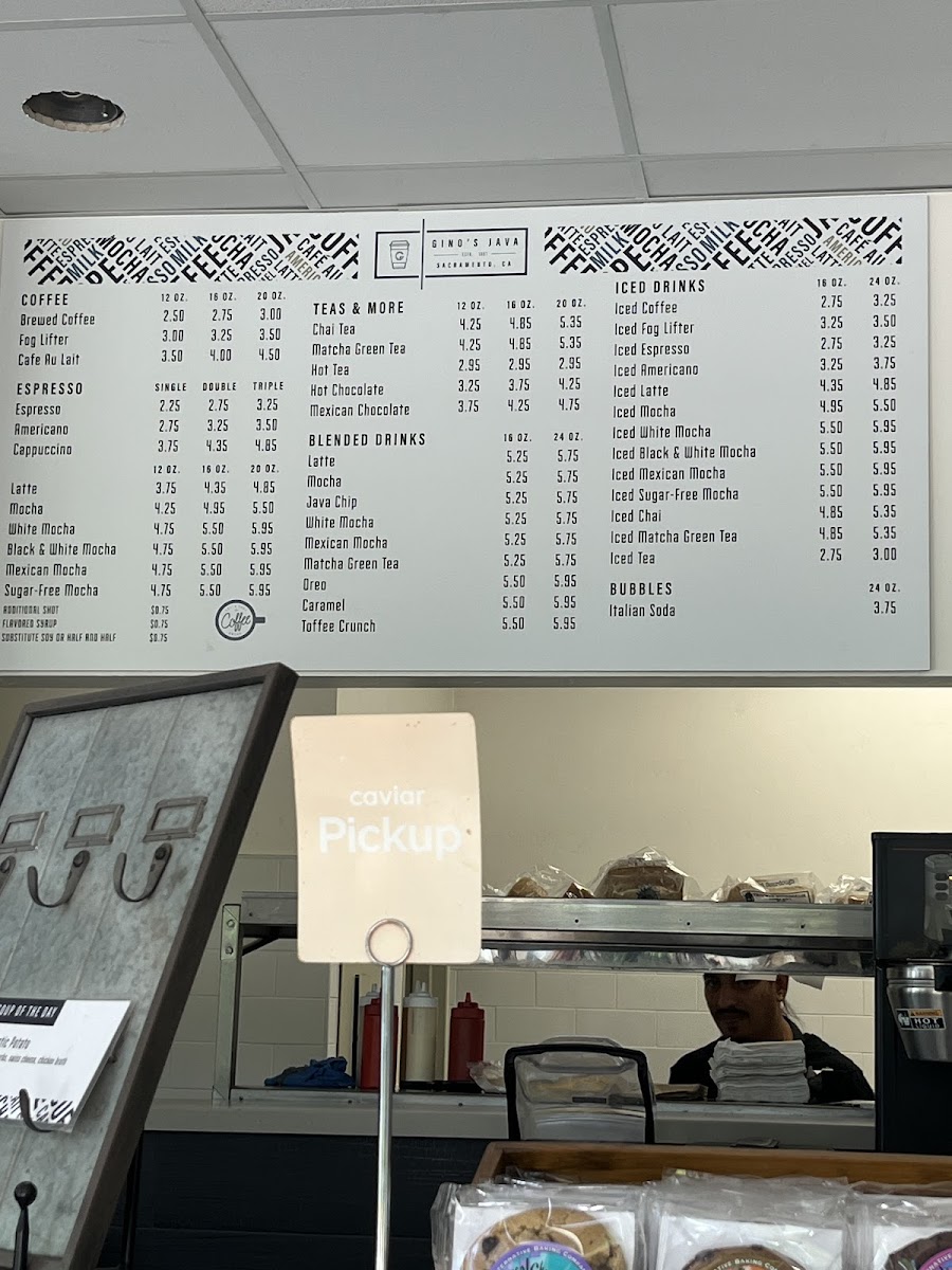 Menu Gino's Java-3