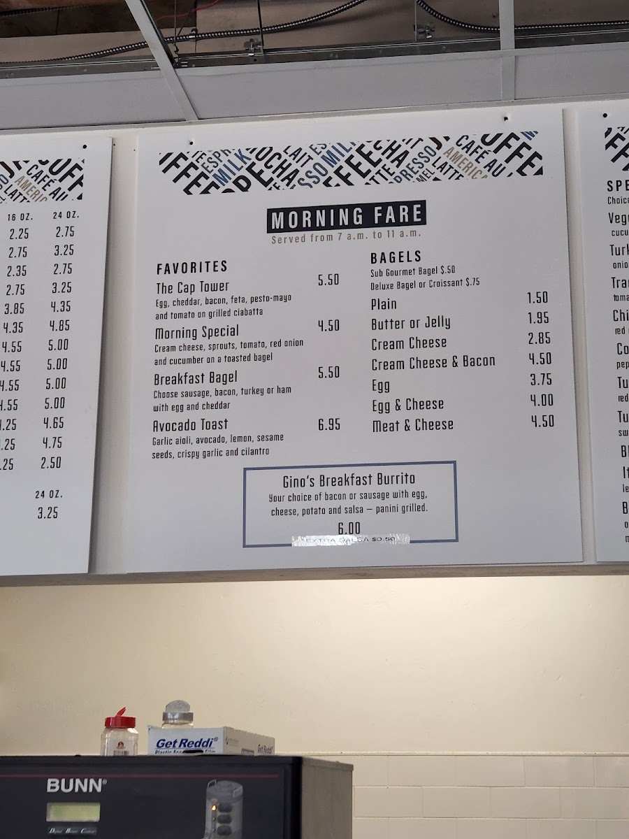 Menu Gino's Java-7