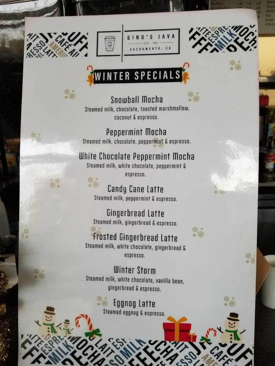 Menu Gino's Java-8