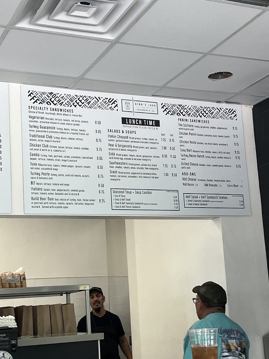 Menu Gino's Java-9