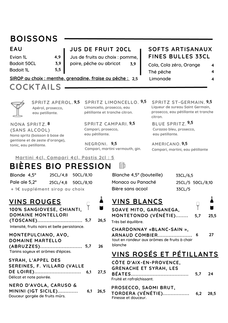 Menu Gio Gio Pizzeria Lyon 2-2