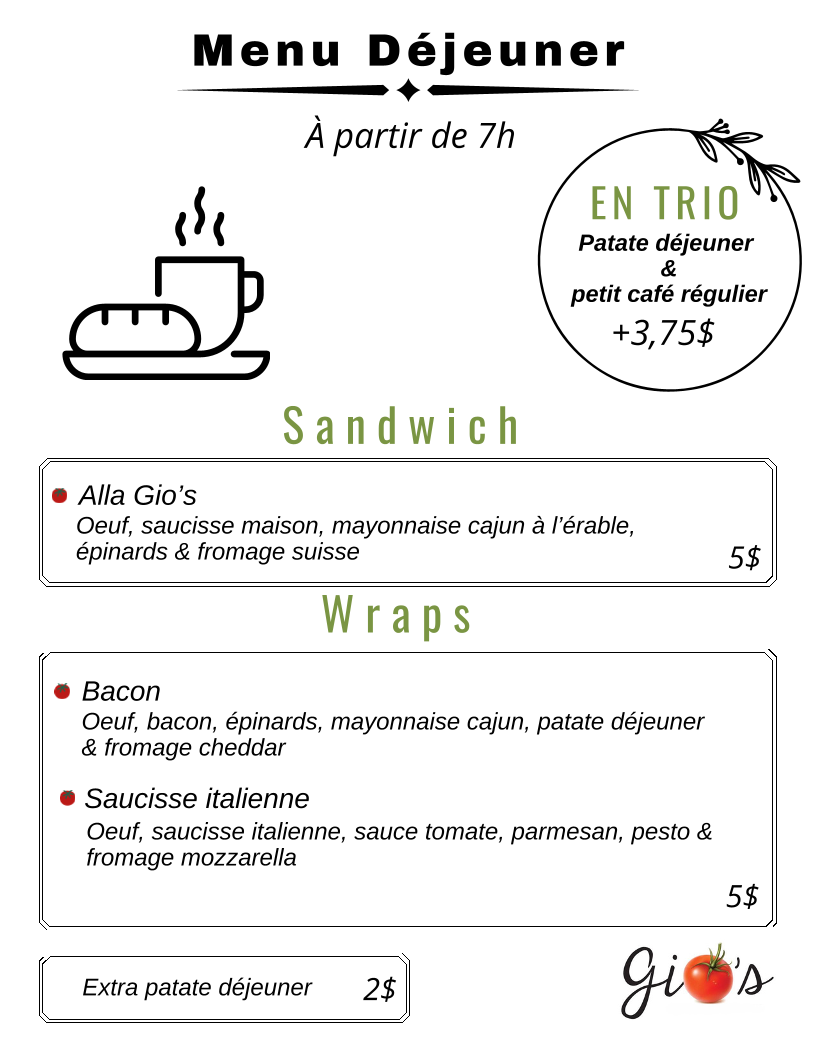 Menu Gio’S Sainte-Agathe.-10