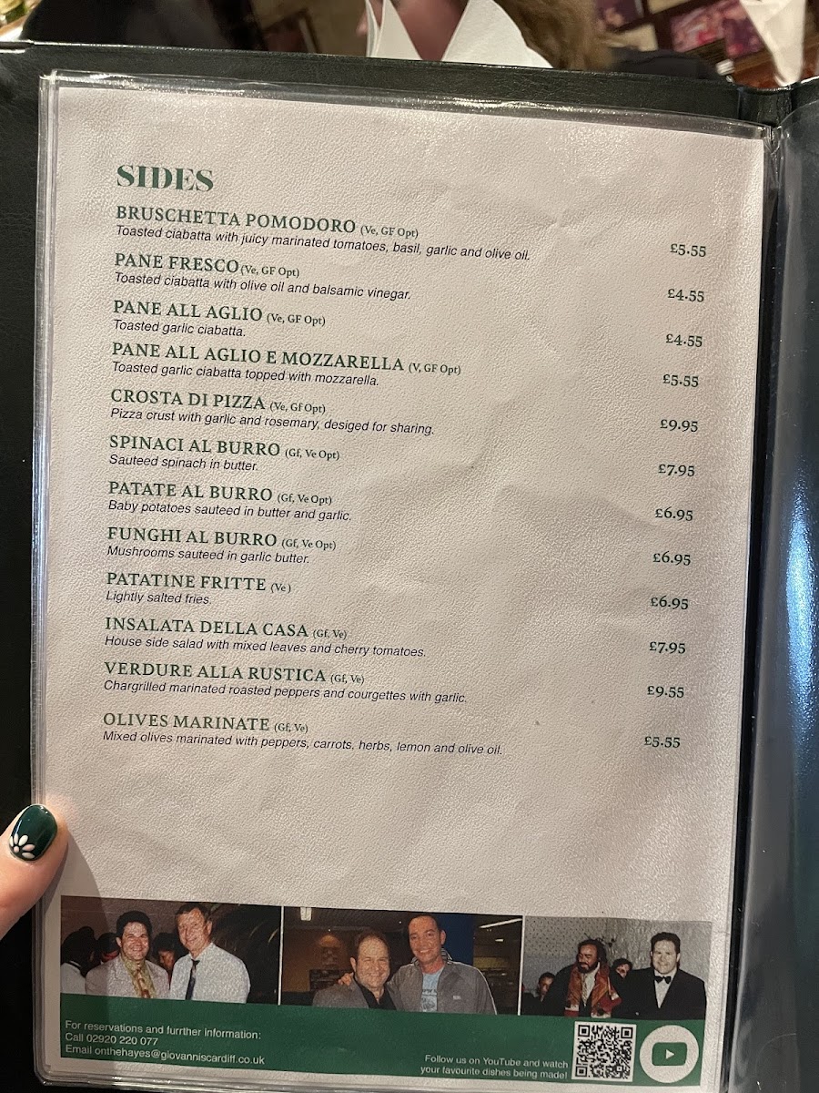 Menu Giovannis On The Hayes-9
