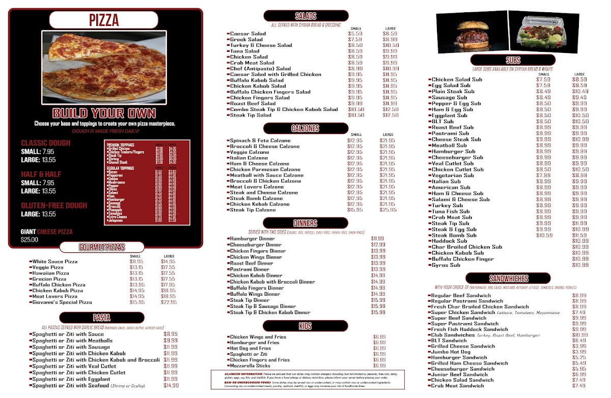 Menu Giovanni's Restaurant-1