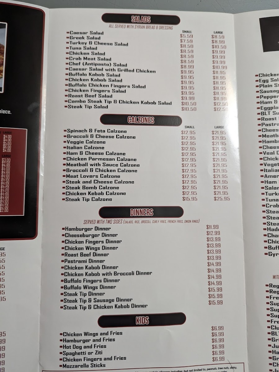 Menu Giovanni's Restaurant-10