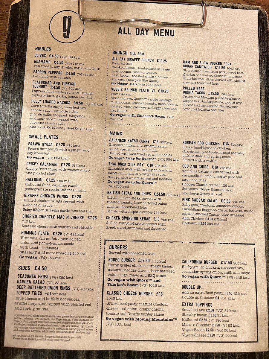 Menu Giraffe-1