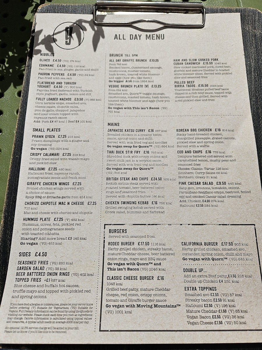 Menu Giraffe-2