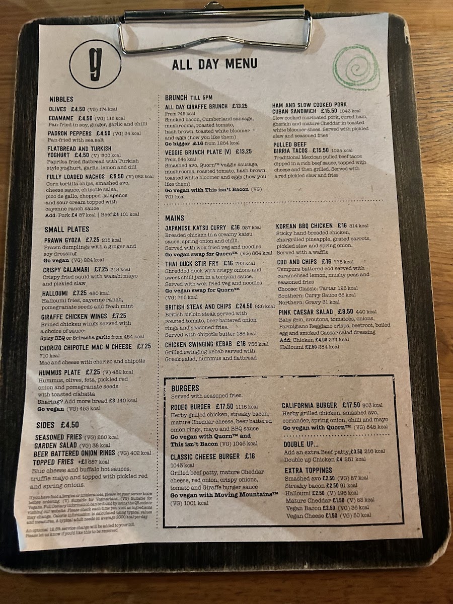 Menu Giraffe-5