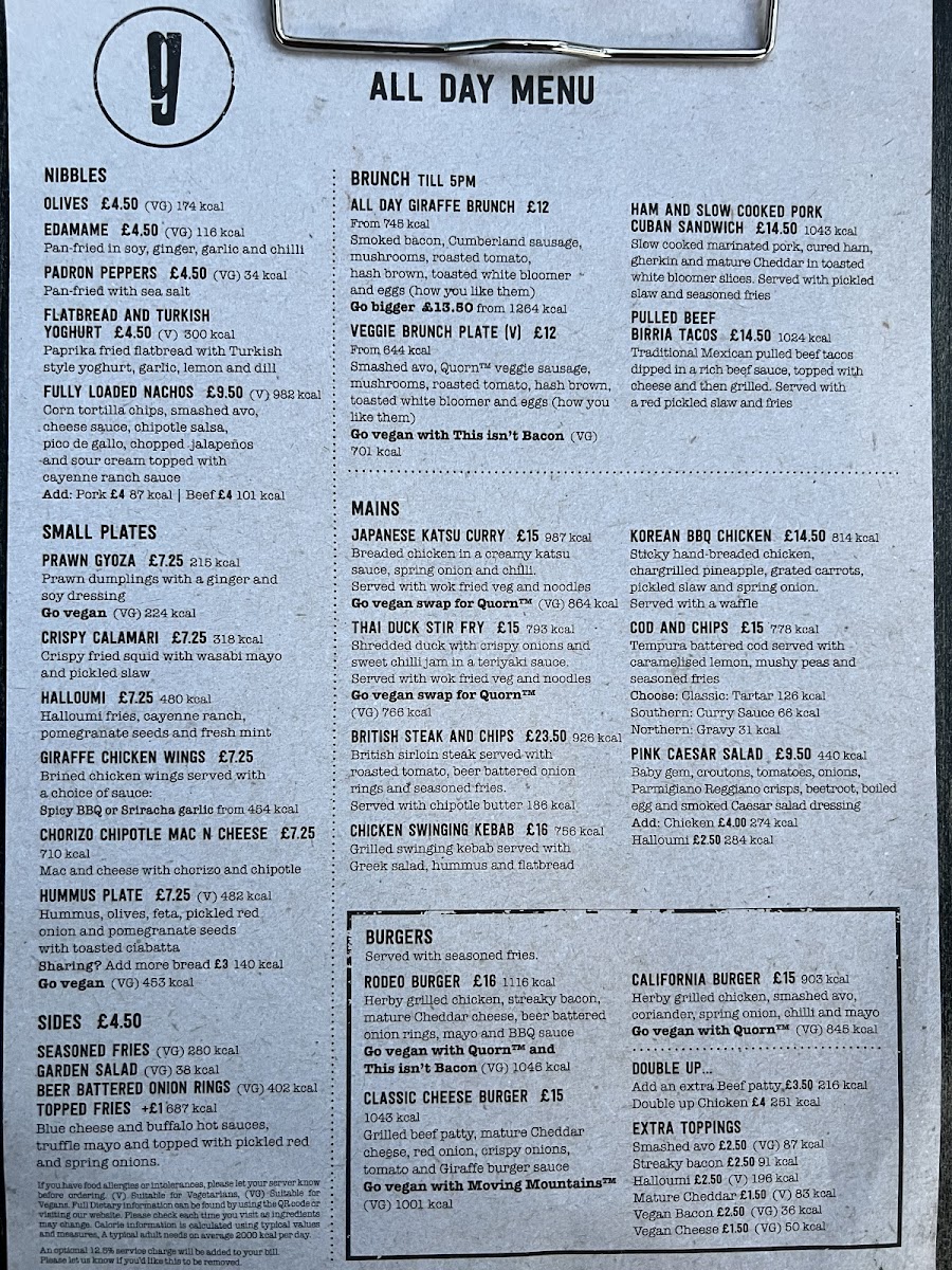 Menu Giraffe-8