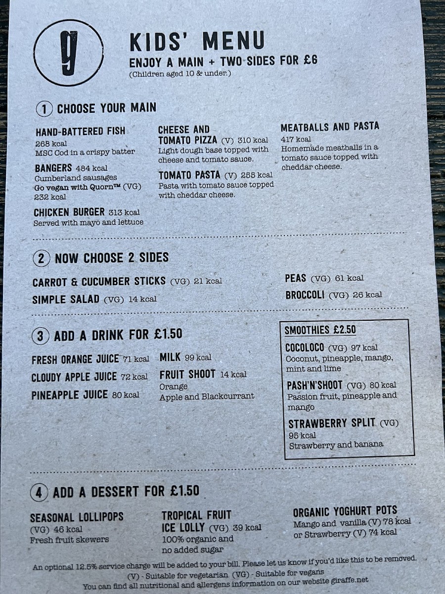 Menu Giraffe-9