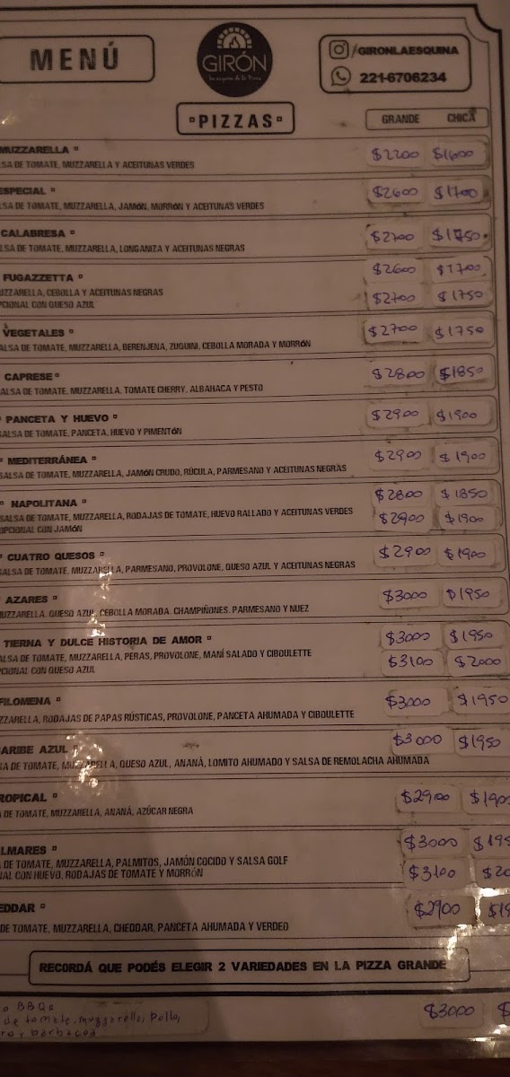 Menu Giron La Esquina-7