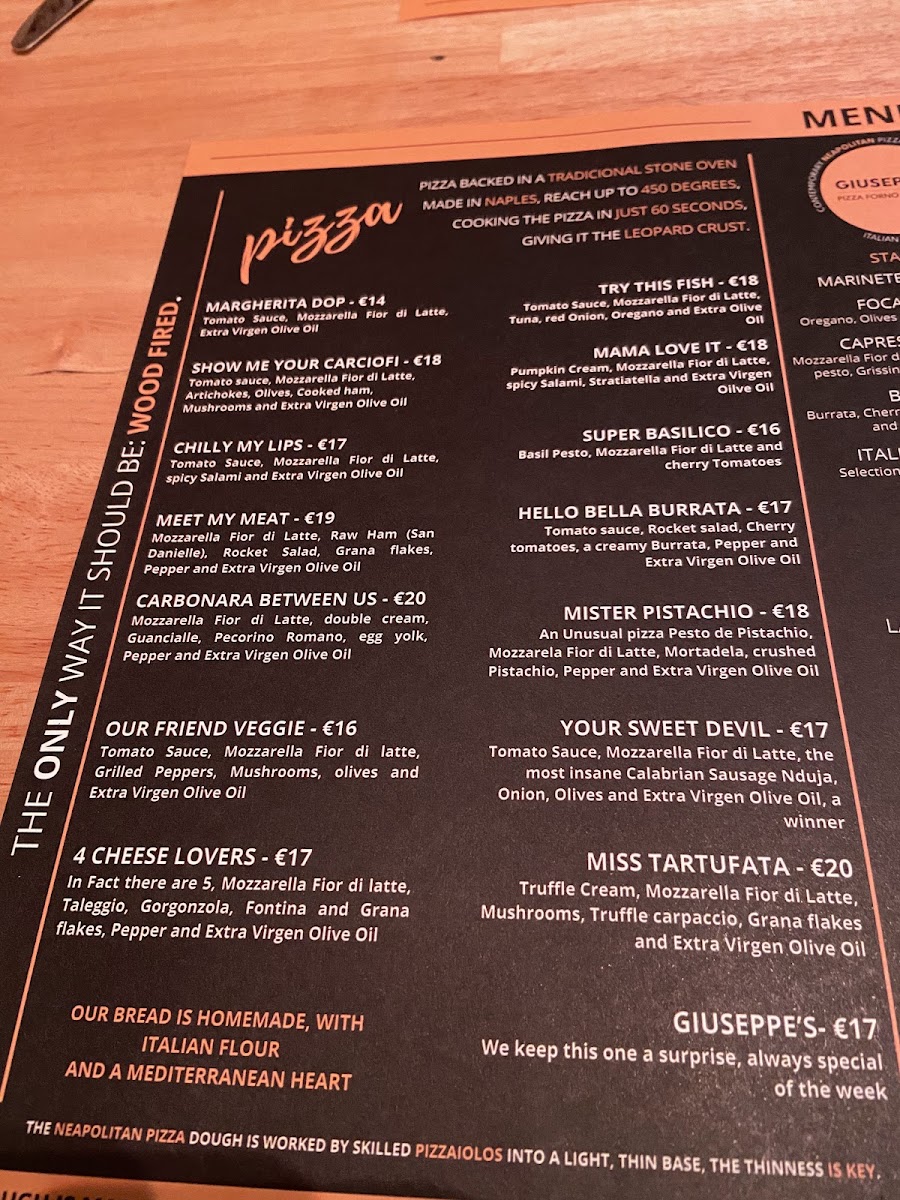 Menu Giuseppe's - Pizza Forno A Legna-1