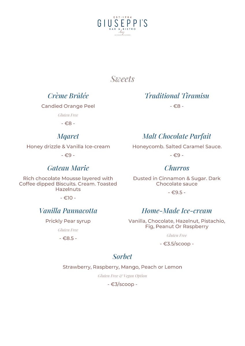 Menu Giuseppi's Bar & Bistro-5
