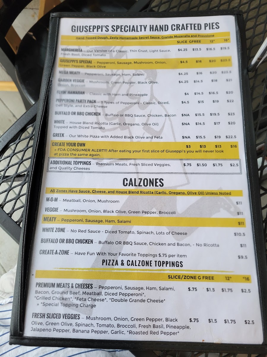 Menu Giuseppi's Pizza-3