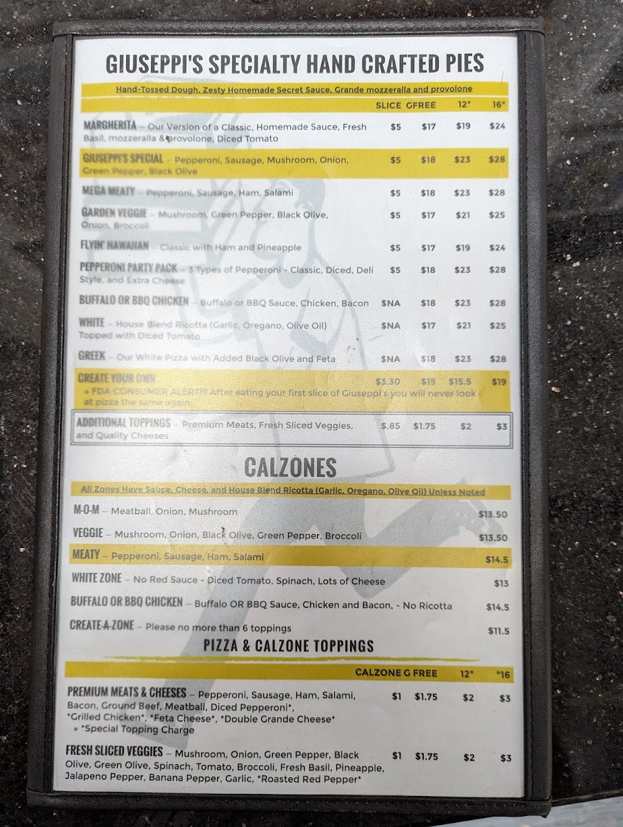 Menu Giuseppi's Pizza-4