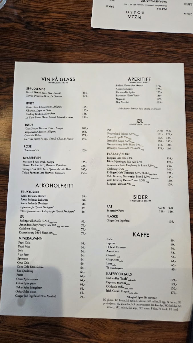 Menu Glass Resturant - Bar-2