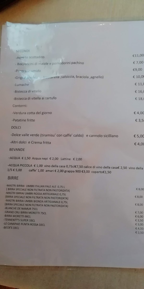Menu Gli Antichi Sapori Della Valle Verde-2