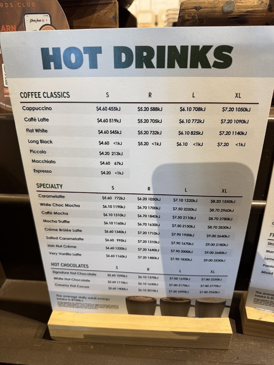 Menu Gloria Jean's Revesby Abbey-2