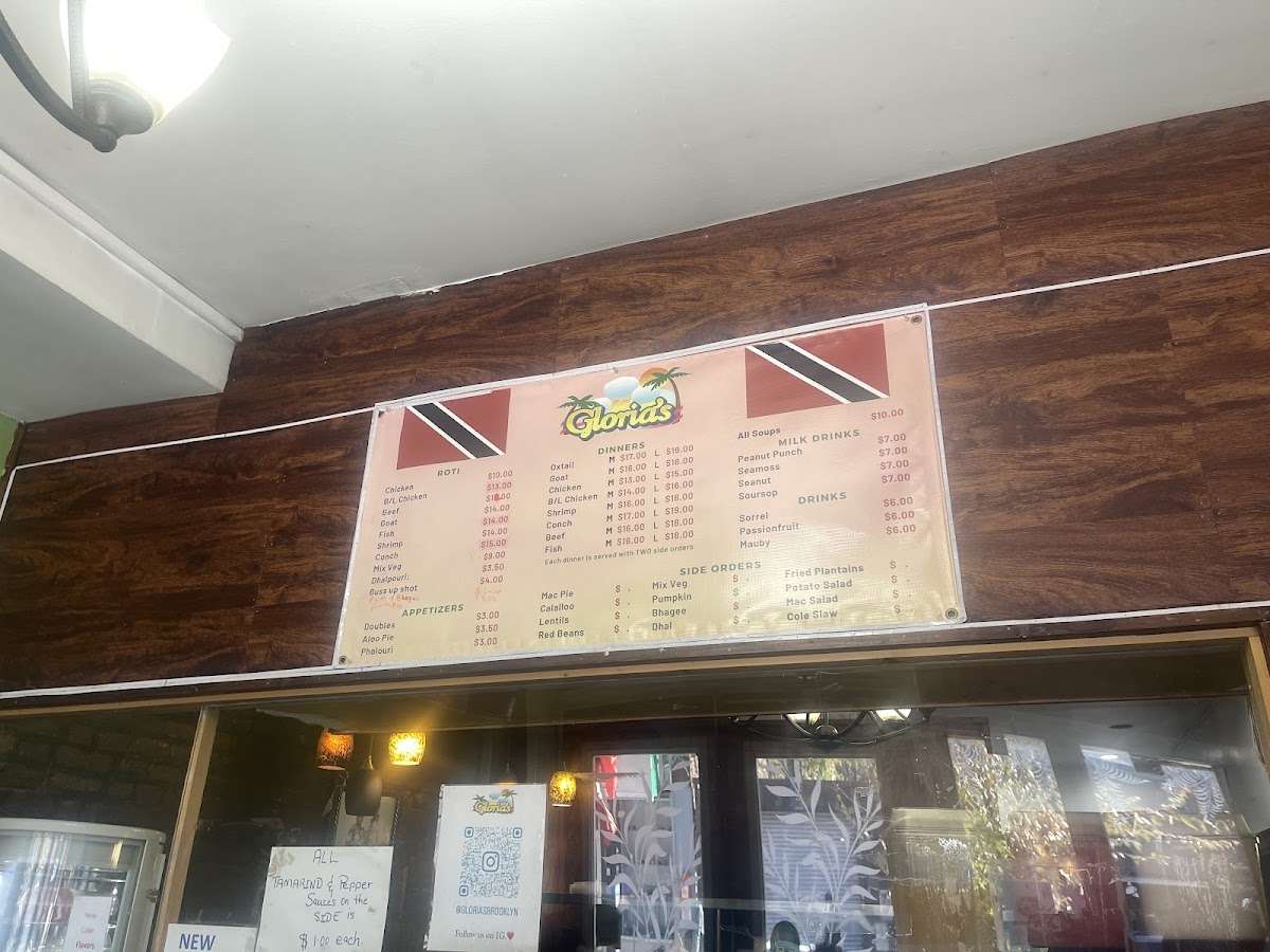 Menu Gloria's-1