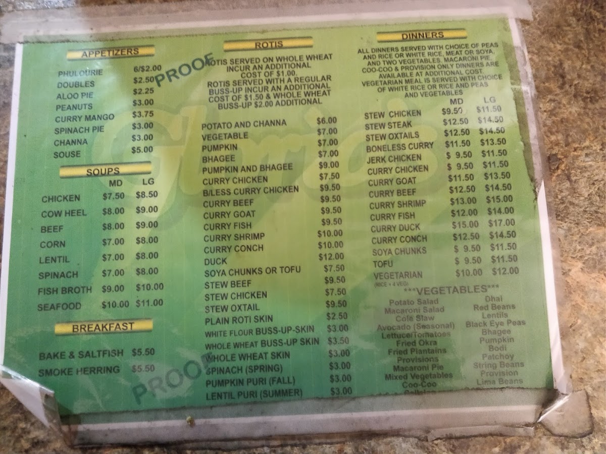 Menu Gloria's-9
