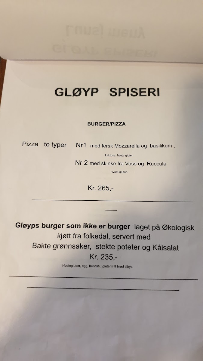 Menu Gløyp Spiseri-7