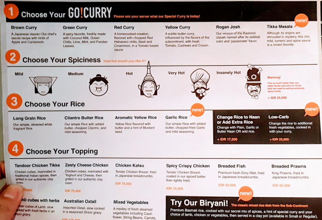 Menu Go! Go! Curry - Living Plaza Puri-9