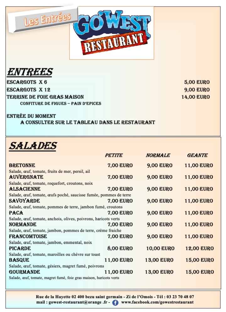 Menu Go West Restaurant-3