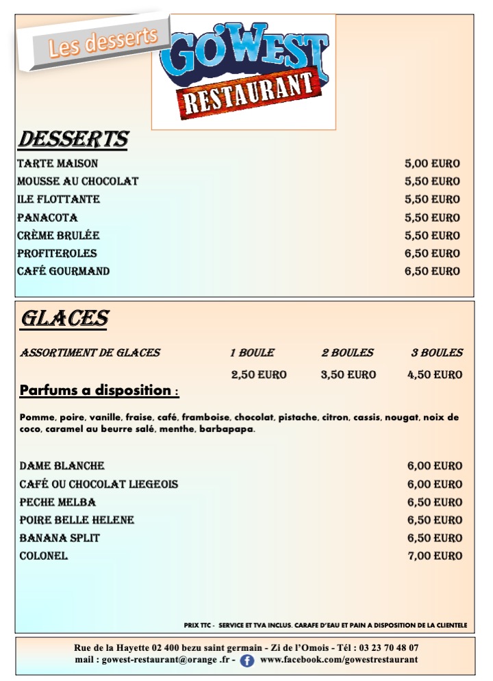 Menu Go West Restaurant-5