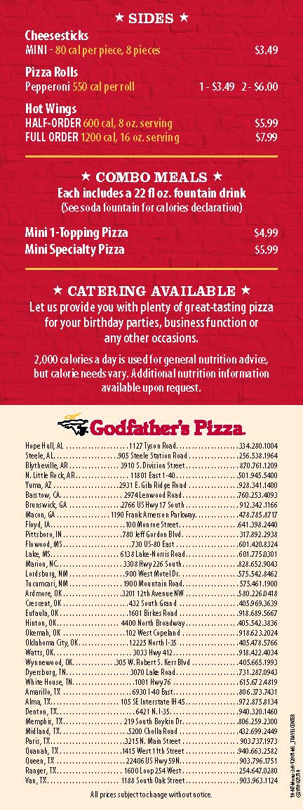 Godfather's Pizza Express Menu-1