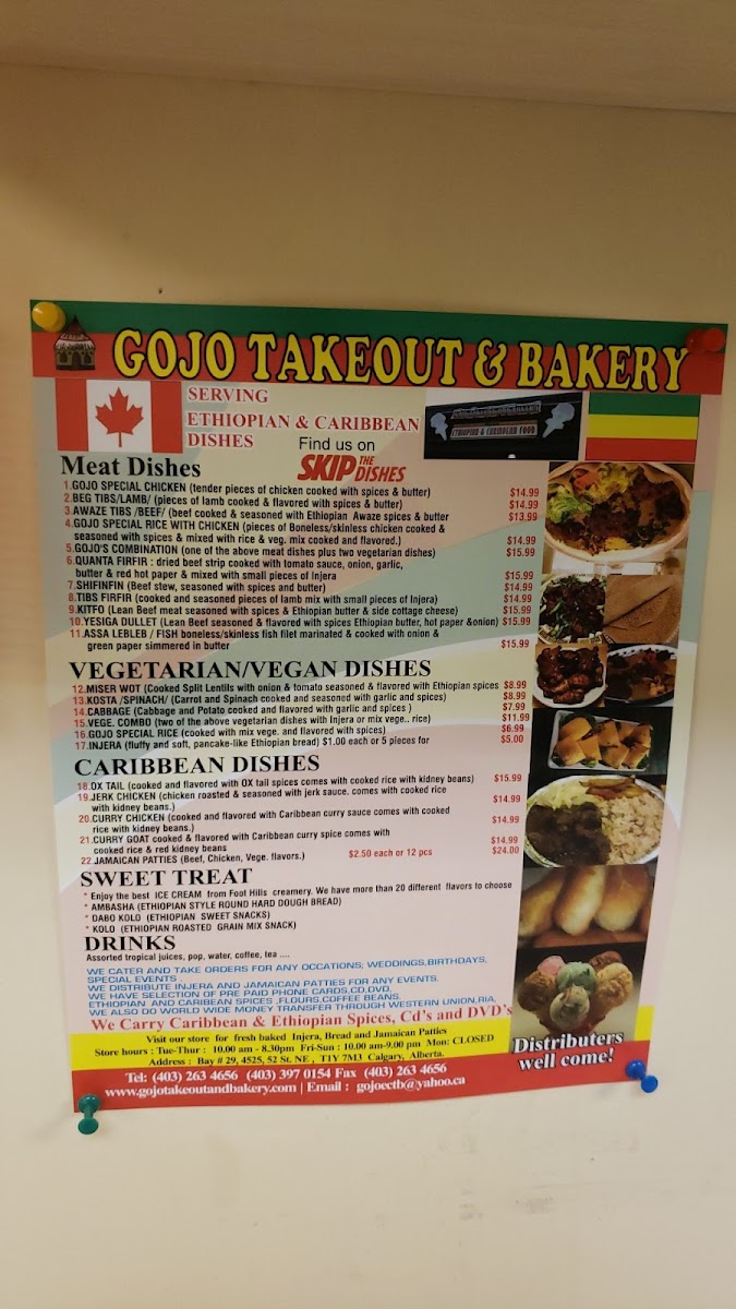 Menu Gojo Takeout & Bakery Ltd-1