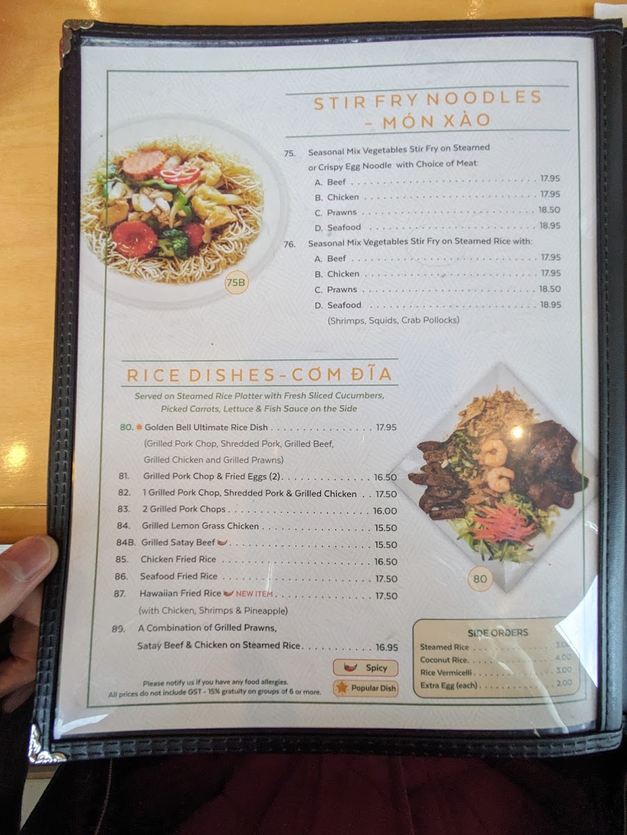 Menu Golden Bell 17 Ave Sw-4