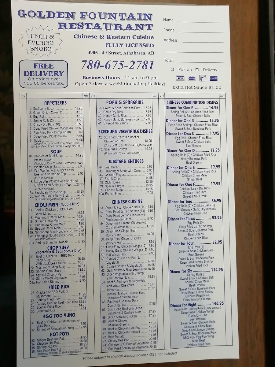 Menu Golden Fountain Restaurant-1