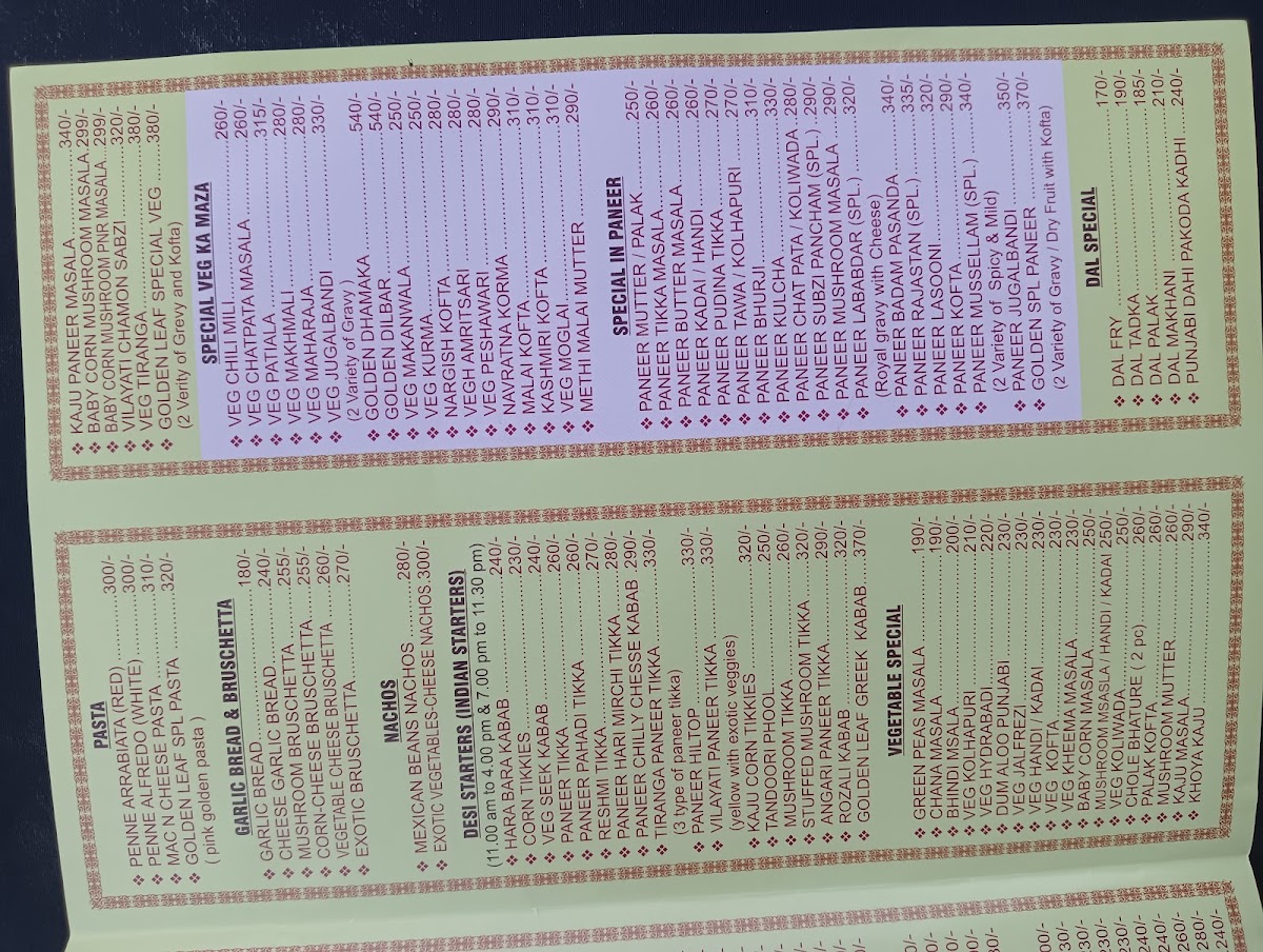 Menu Golden Leaf Pure Veg Restaurant-4