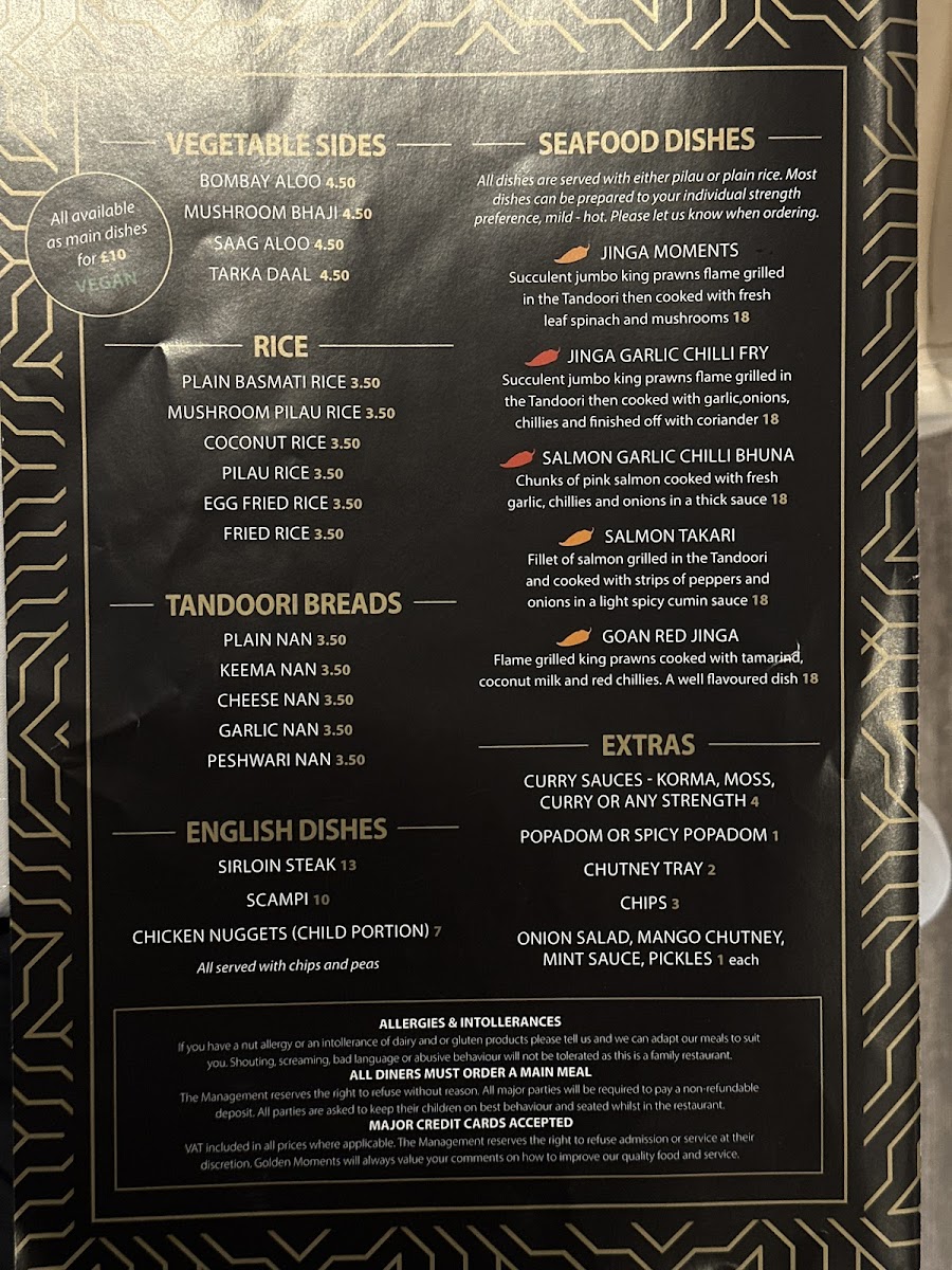Menu Golden Moments At 507-3
