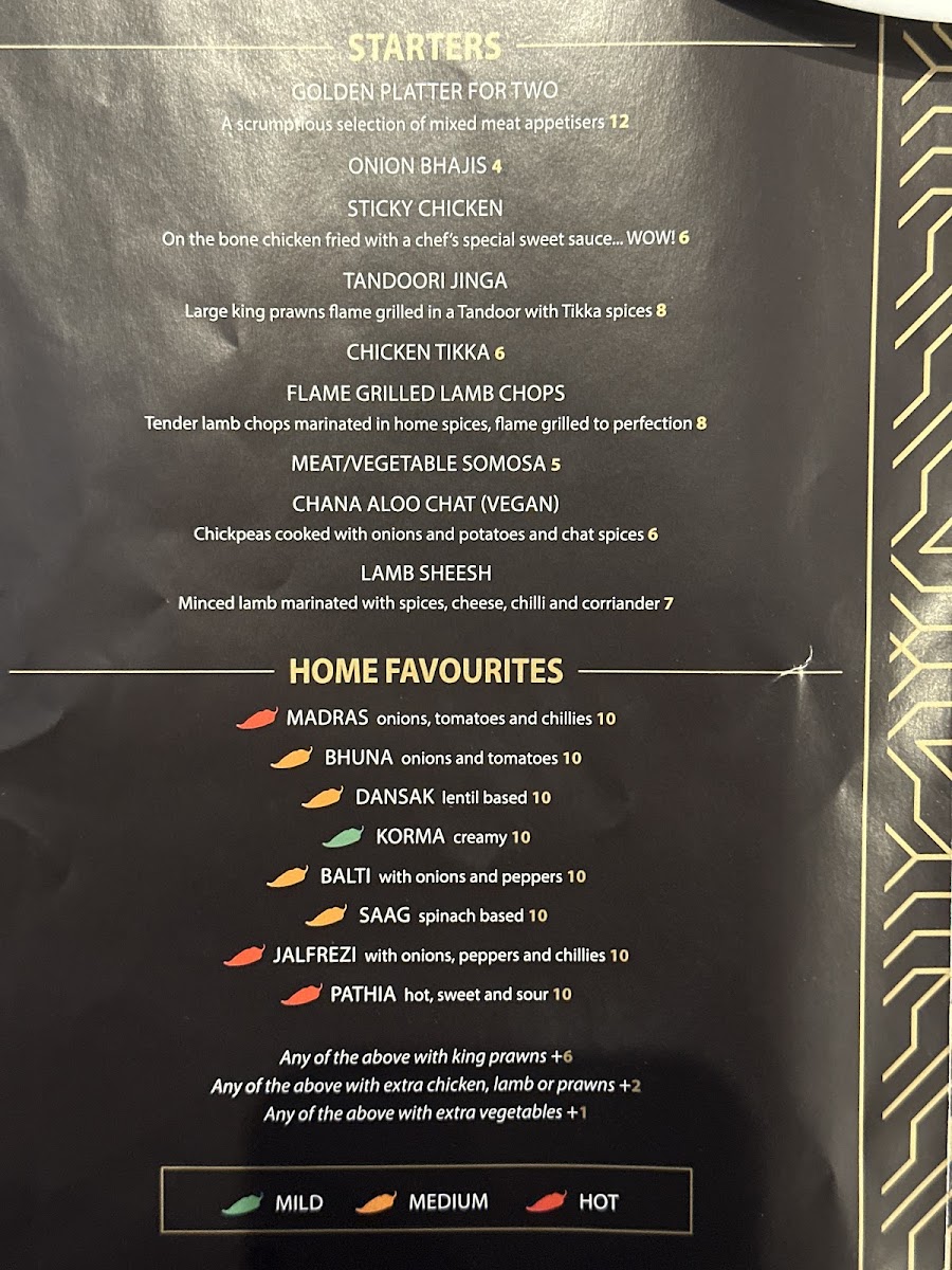 Menu Golden Moments At 507-5