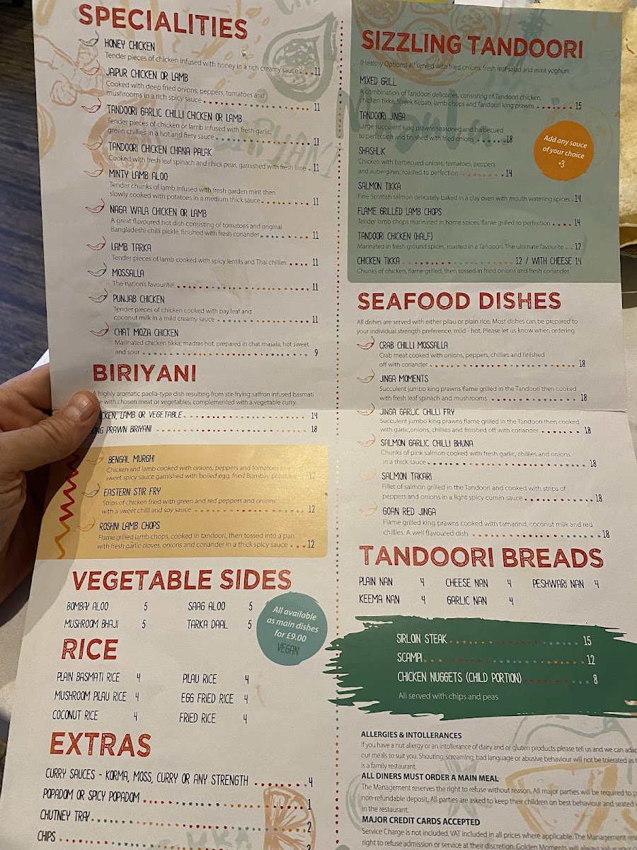 Menu Golden Moments At 507-6