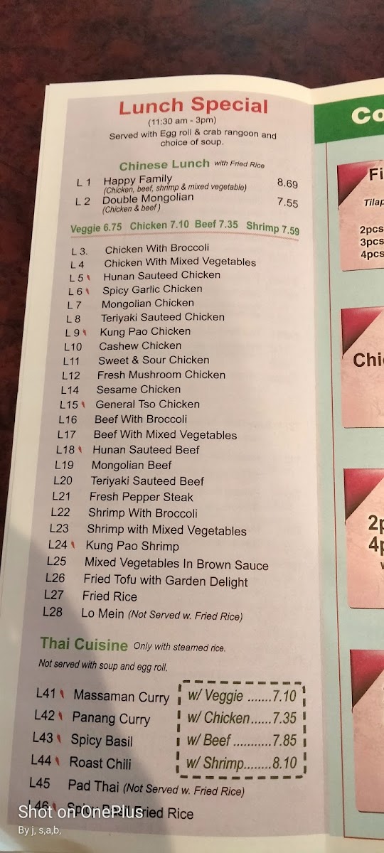 Menu Golden Palace Express-7