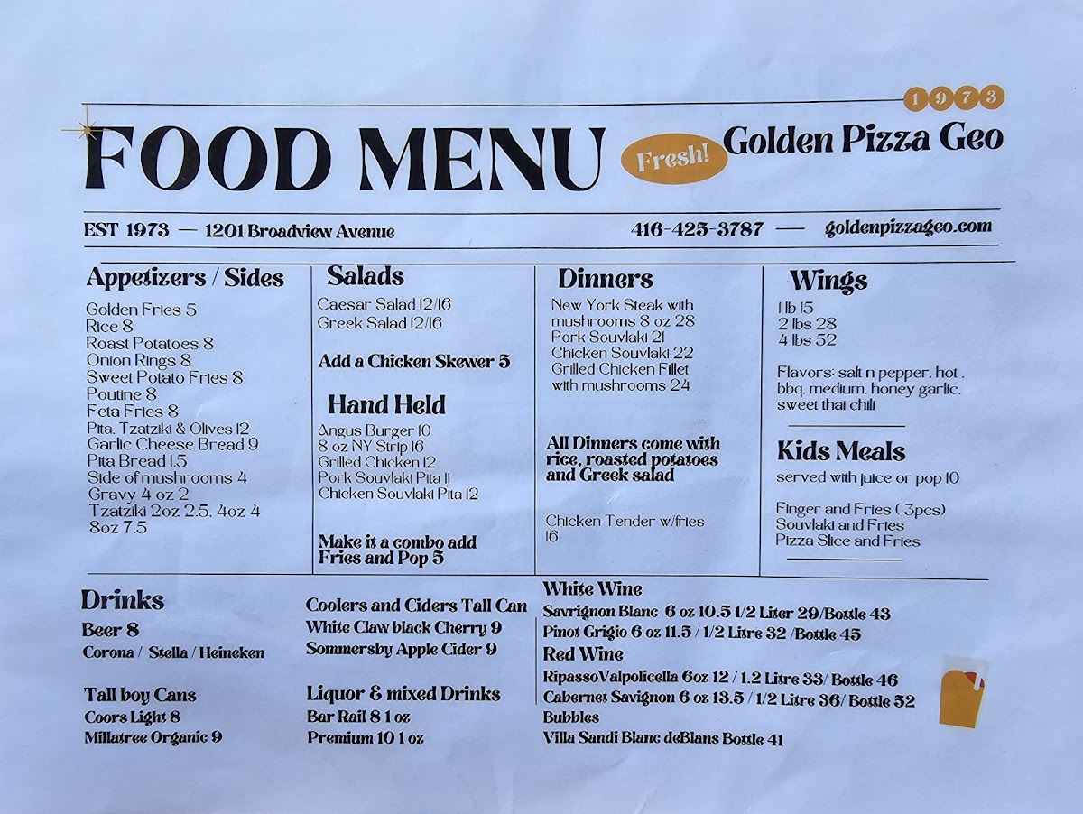 Menu Golden Pizza Geo-6