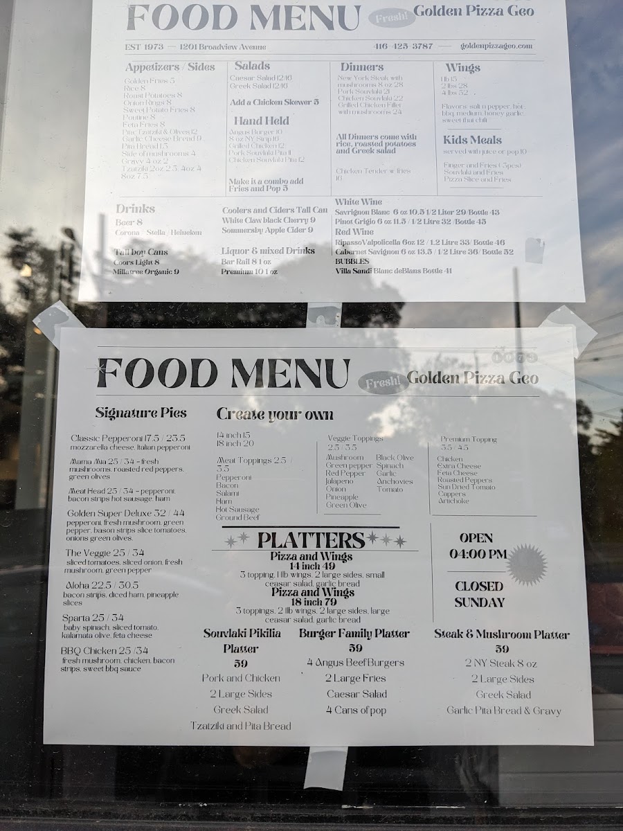 Menu Golden Pizza Geo-8