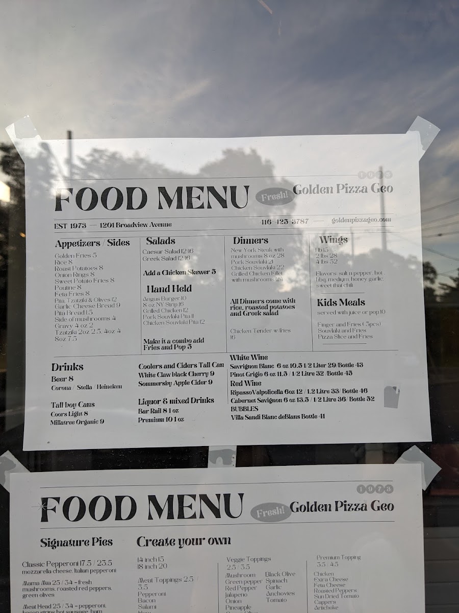 Menu Golden Pizza Geo-9