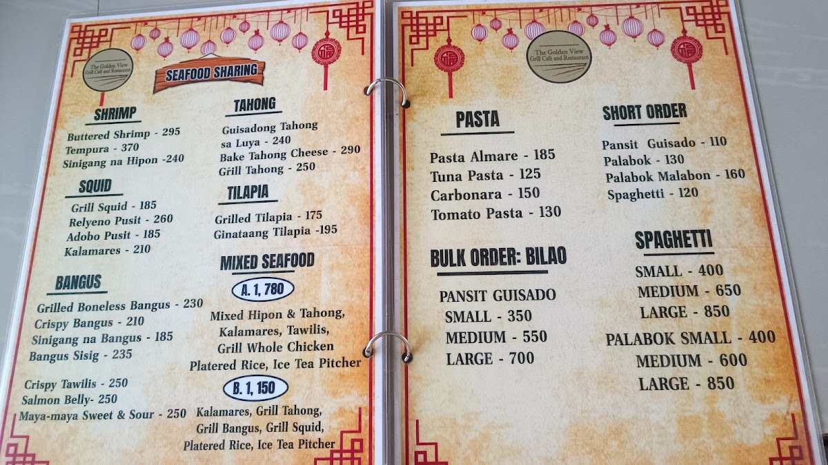 Menu Golden View Grill Cafè And Restaurant-1