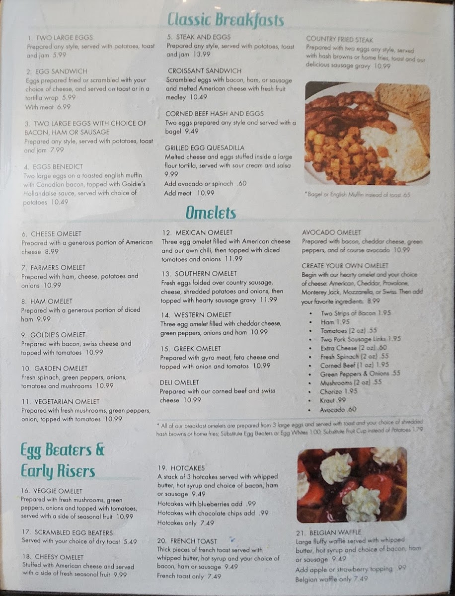 Menu Goldie’S Deli & Restaurant-1