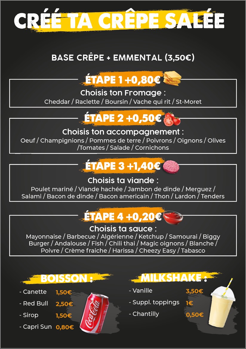 Menu Goldn Food - Crepes Et Burgers Evry Courcouronnes-2