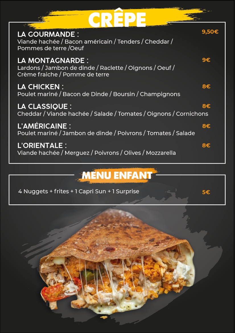 Menu Goldn Food - Crepes Et Burgers Evry Courcouronnes-4