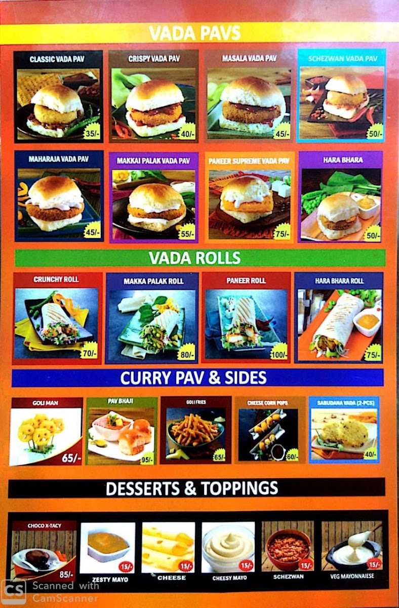 Menu Goli Vada Pav No.1 Vijaynagar-2
