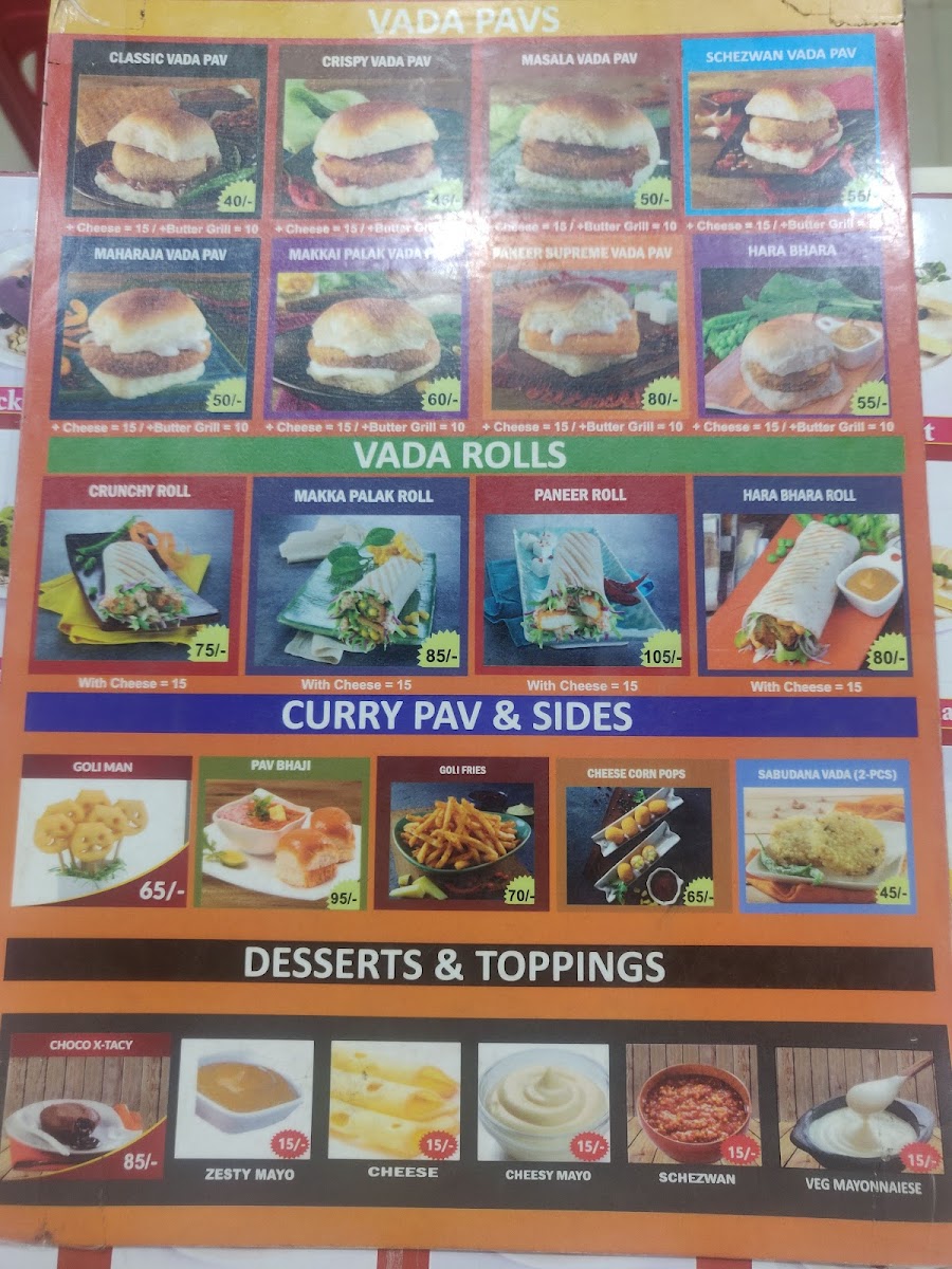Menu Goli Vada Pav No.1 Vijaynagar-4