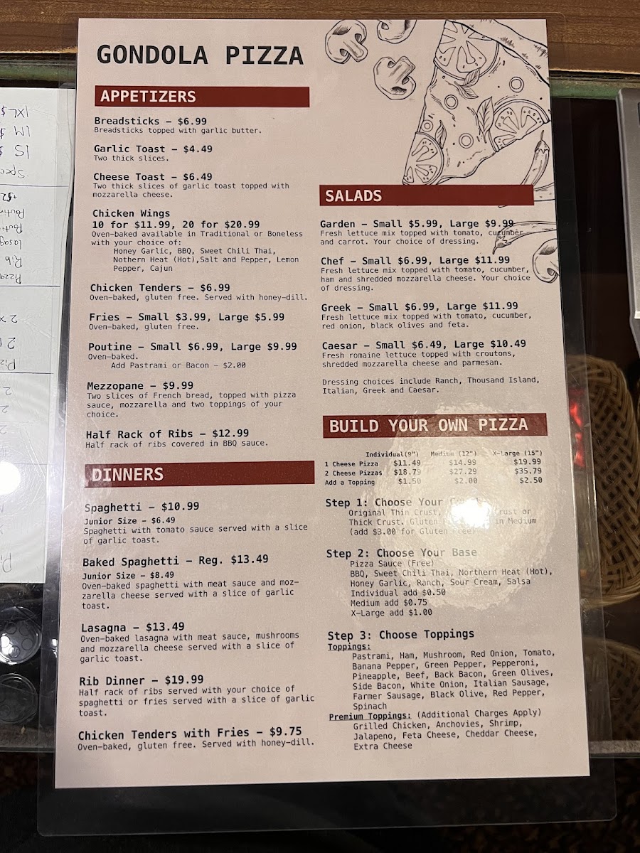 Menu Gondola Pizza Restaurants-1