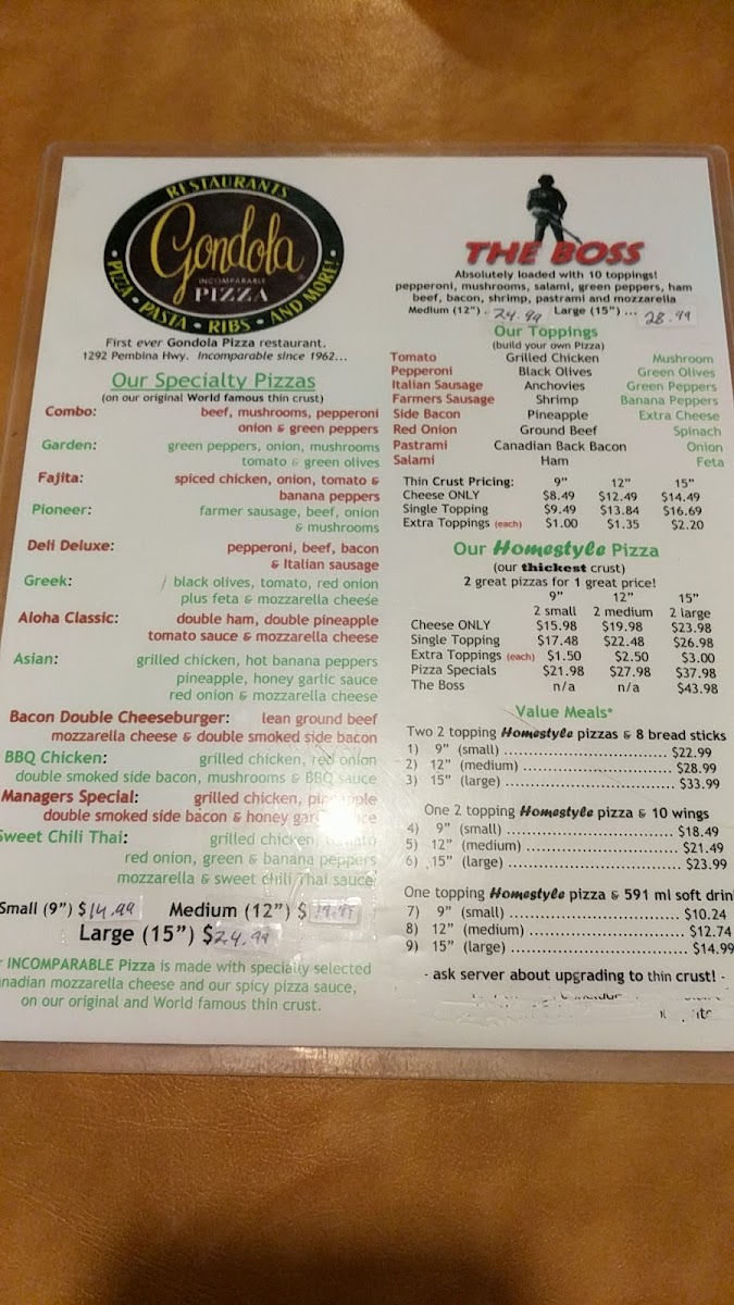 Menu Gondola Pizza Restaurants-3