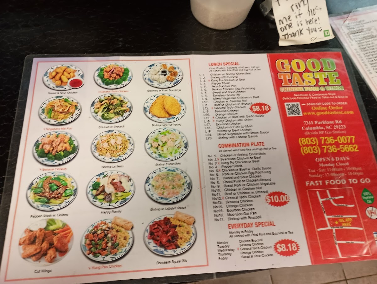 Menu Good Taste - Chinese Food & Wings-1